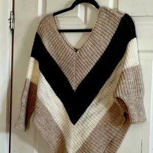 poncho style knit pullover womens sweater Size M
